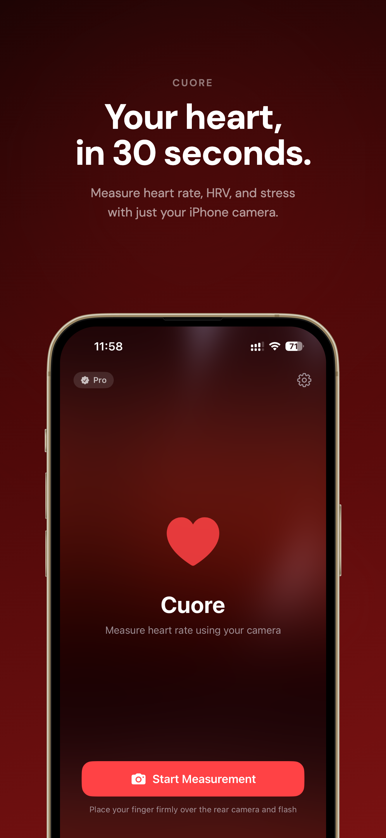 Cuore app home screen